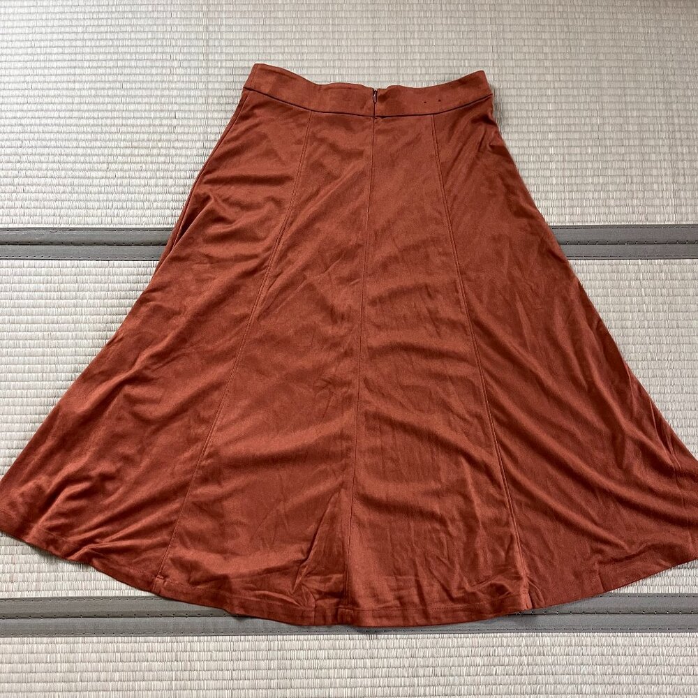 🍂 Banana Republic Faux Suede A-Line Skirt - Rust Brown (Size 4)